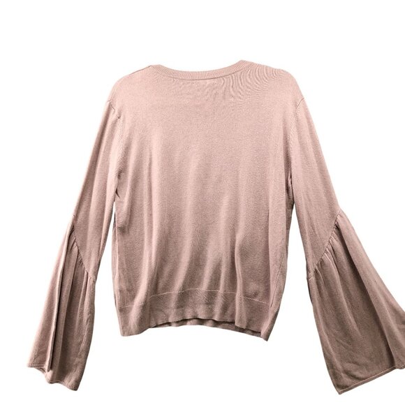 Leith Bell Sleeve Sweater Womens S Blush Pink Wool Blend Crewneck Knit - Picture 2 of 10